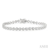 3 ctw Round Cut Diamond Illusion Tennis Bracelet in 14K White Gold